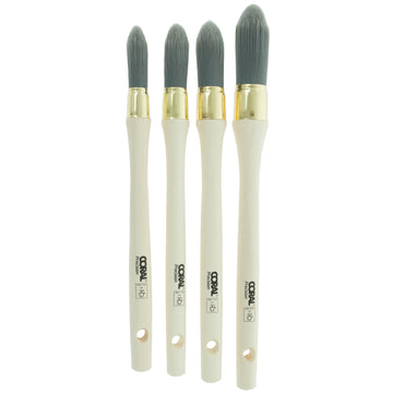 Coral Precision Round Sash Paint Brushes with Platinum Easy Clean Filaments 4 piece pack set